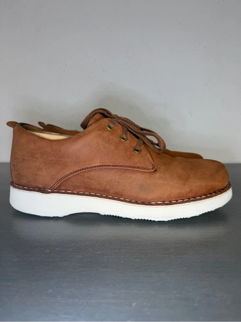 Samuel Hubbard Free Mens Size 10M Oxford Shoes Brown Leather Vibram Sole